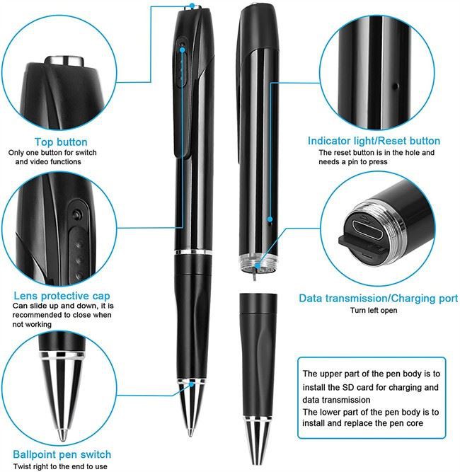 Mini spy pen camera with video